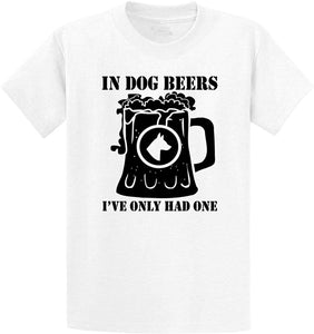 Men's in Dog Beers Only Had One White T-Shirts