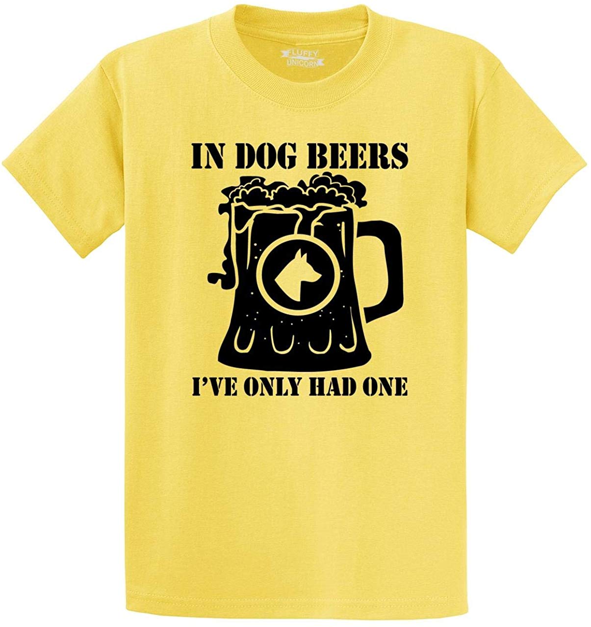 Men's in Dog Beers Only Had One Yellow T-Shirts