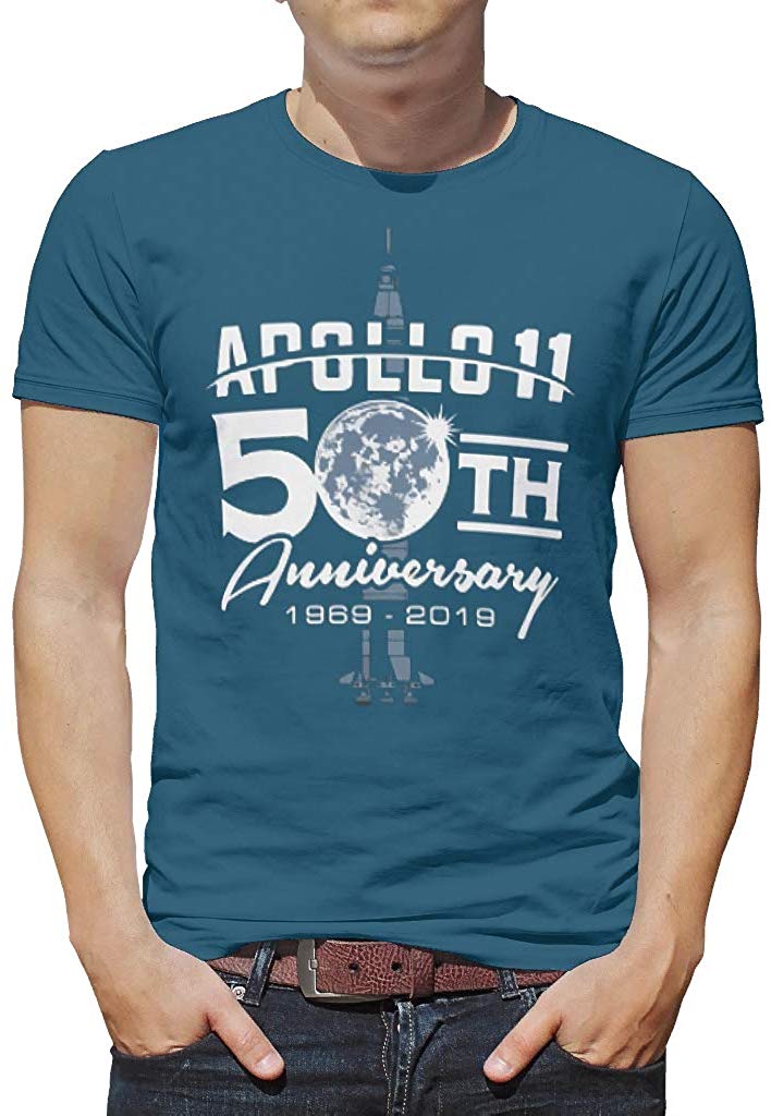 Men'sMen Graphic Printed Apollo 11 50th Anniversary July 1969 Creative for Women White T-Shirts