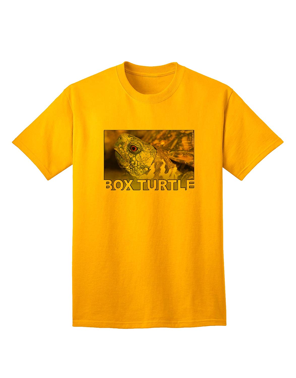 Menacing Turtle with Text Adult Gold T-Shirts