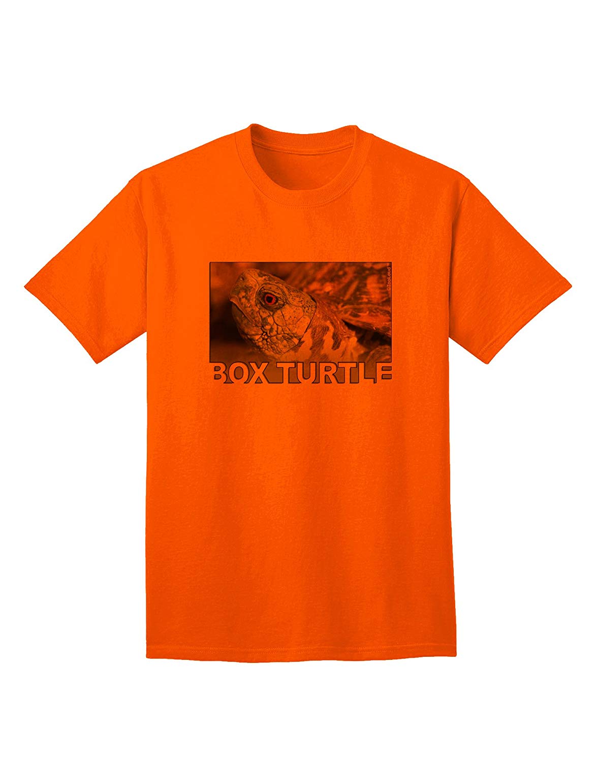 Menacing Turtle with Text Adult Orange T-Shirts