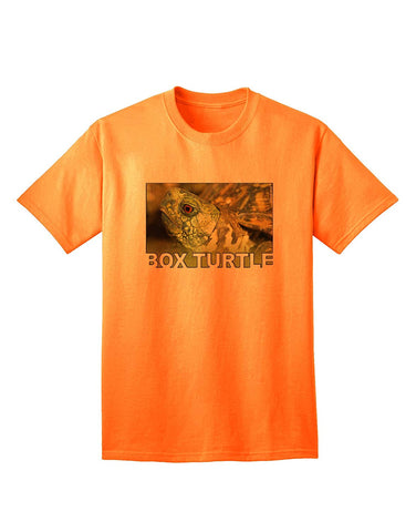 Menacing Turtle with Text Adult Orange T-Shirts