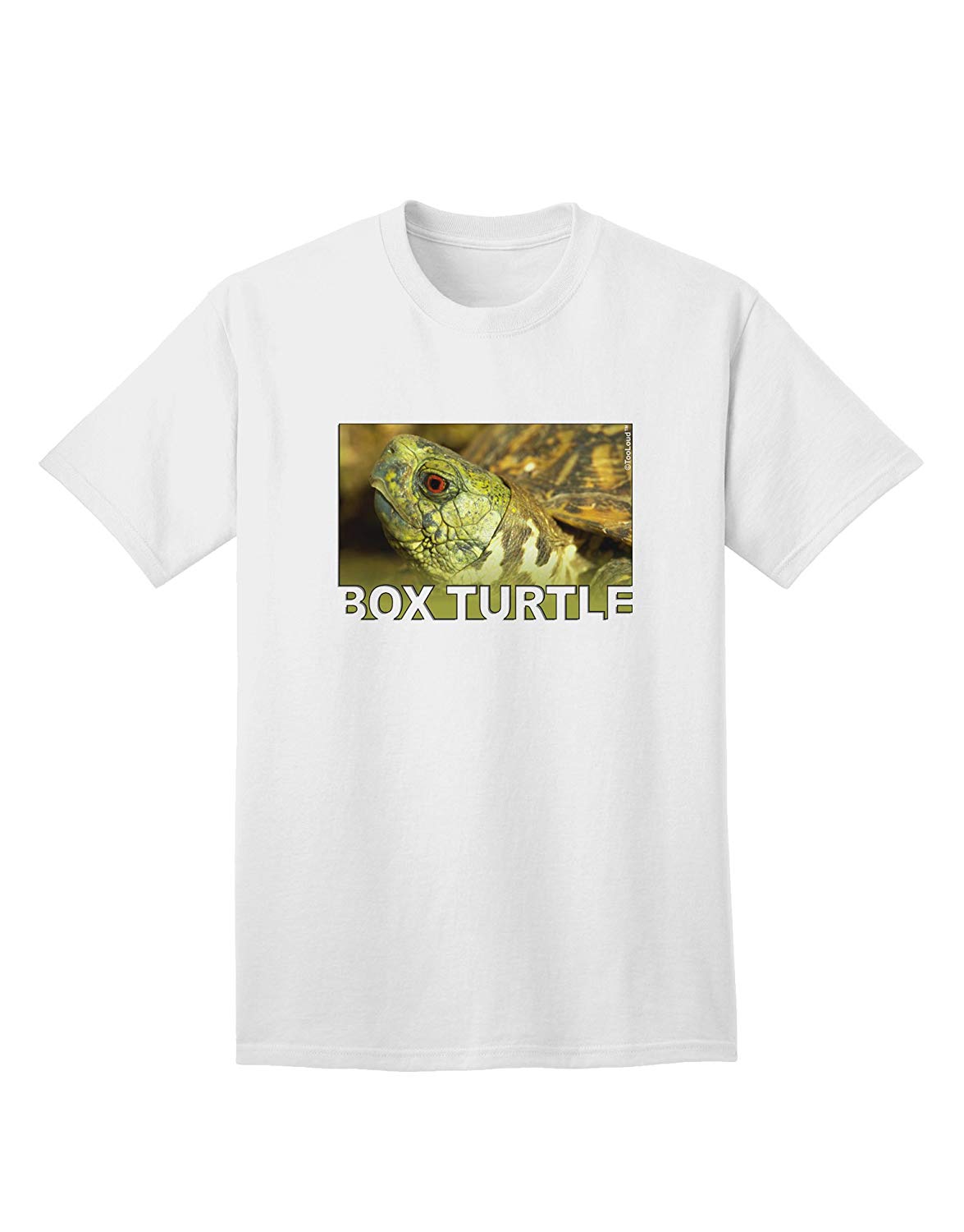 Menacing Turtle with Text Adult White T-Shirts