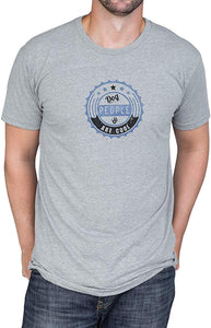 Mens Badge with Crewneck &ndash; Graphic Dark Heather Grey Grey T-Shirts