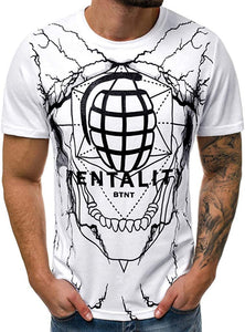 Mens Casual Tops,Fineser Mens Short Sleeve Print Cotton White T-Shirts