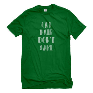 Mens Cat Hair Don't Care Green T-Shirts