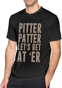 Mens Comfort Pitter Patter LetterKenny Cotton Short Sleeve Black T-Shirts