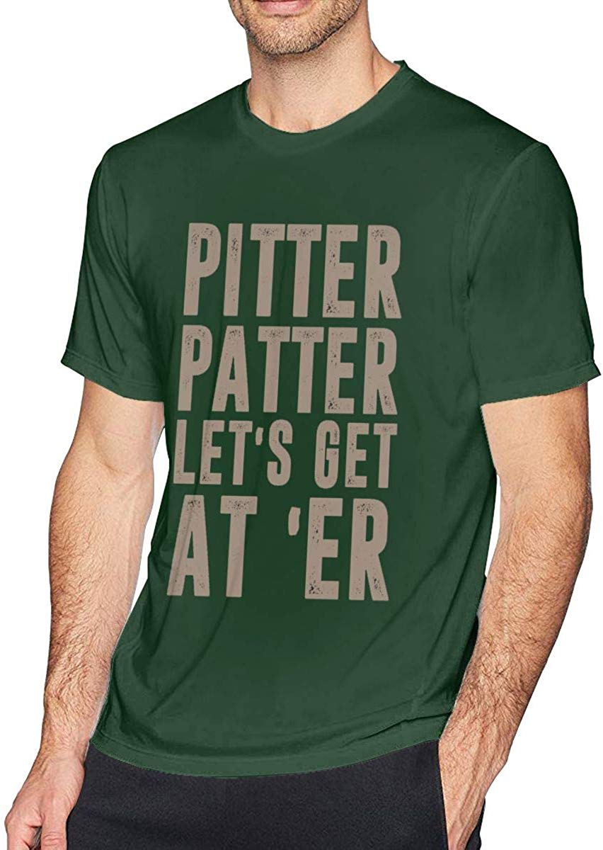 Mens Comfort Pitter Patter LetterKenny Cotton Short Sleeve Green T-Shirts