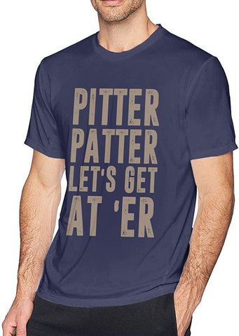 Mens Comfort Pitter Patter LetterKenny Cotton Short Sleeve Navy T-Shirts