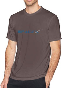 Mens Comfort SPACEX Cotton Short Sleeve Coffee T-Shirts