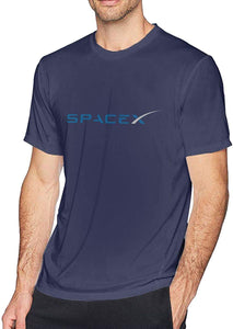 Mens Comfort SPACEX Cotton Short Sleeve Navy T-Shirts