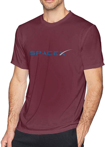 Mens Comfort SPACEX Cotton Short Sleeve Red T-Shirts