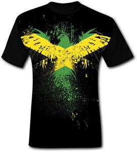 Mens Cool 3D Jamaica Jamaican Print Short Sleeve Tops Black T-Shirts