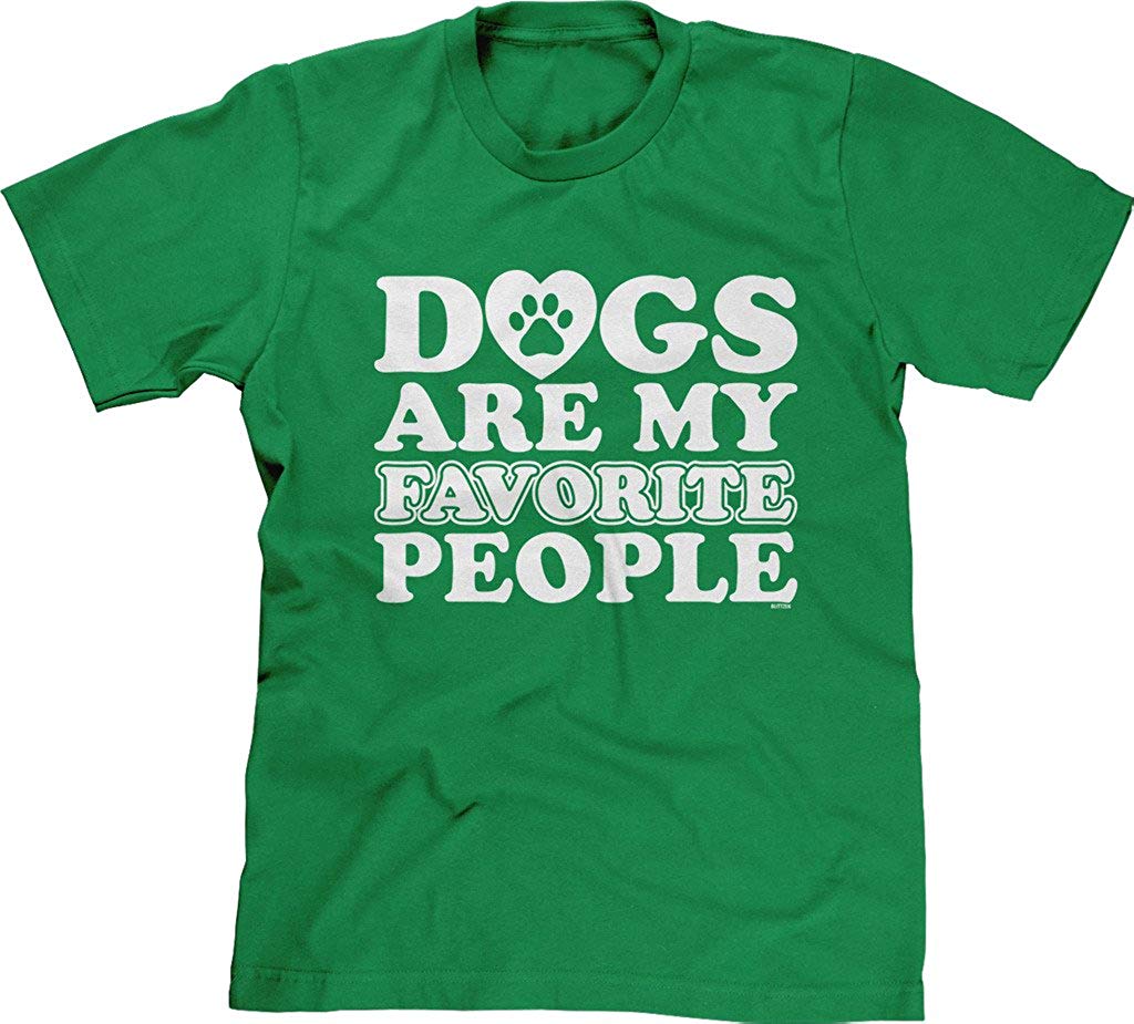 Mens Dogs are My Favorite People Green T-Shirts