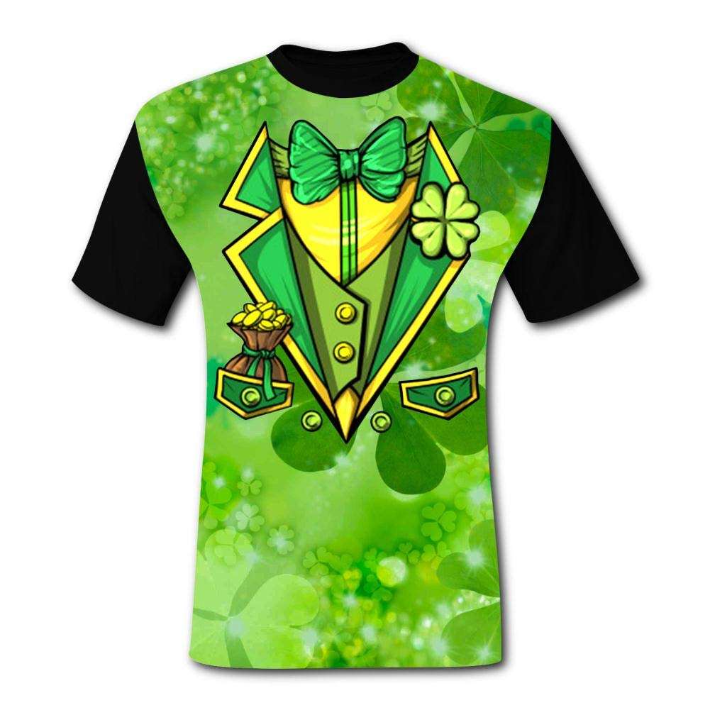 Mens | Hipster Creative Saint Patrick Day Suit 3D Printed Causal Short Sleeves Green T-Shirts