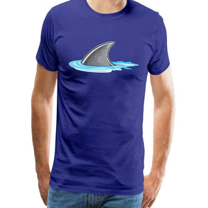 Mens Ocean Animals Shark Fin Adult Short Sleeves Graphic Novelty Blue T-Shirts