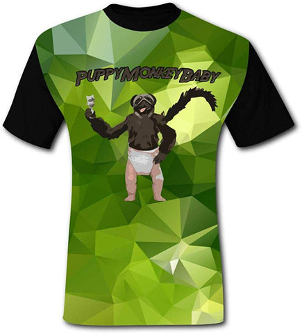 Mens Puppy Monkey Baby Summer Casual Short Sleeve Creative 3D Printed Graphic Hipster Design Black T-Shirts