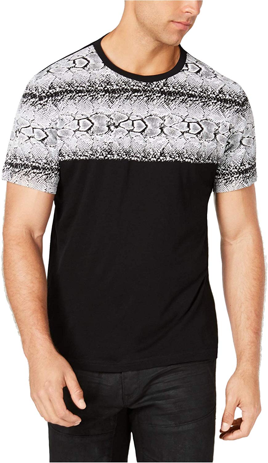 Mens Snake Skin Graphic Black T-Shirts