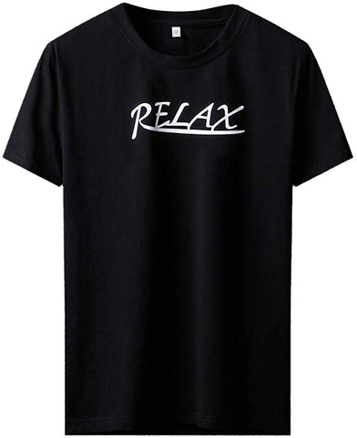 Mens Summer,Fineser Mens Casual Euro-American Style Print Short Sleeve Letter Relax Print Cotton Tops Black T-Shirts