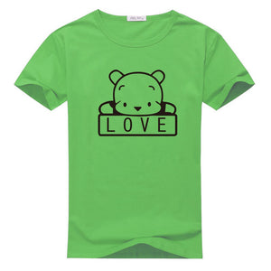 Mens funny Cute bear Animal short sleeves Green T-Shirts