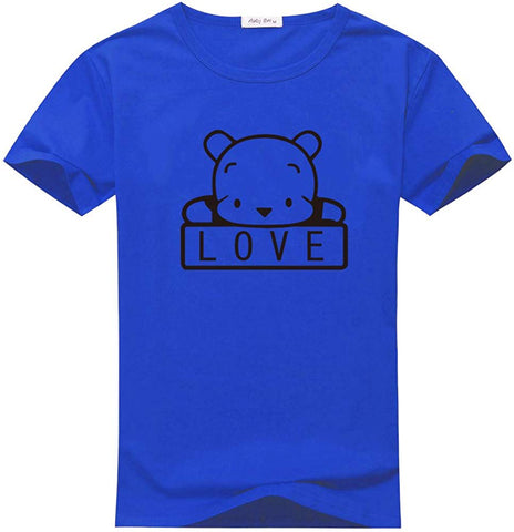 Mens funny Cute bear Animal short sleeves Navy Blue T-Shirts